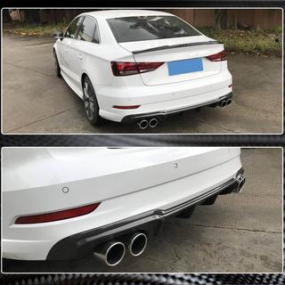 Диффузор заднего бампера V4 (для S-Line Sedan 2017-2020, Карбон) Audi A3 2012-2020 гг. фото 3