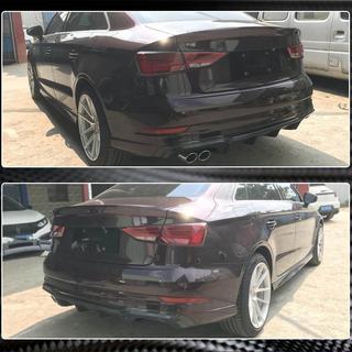 Диффузор заднего бампера V4 (для S-Line Sedan 2017-2020, Карбон) Audi A3 2012-2020 гг. фото 4