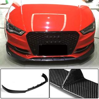 Накладка на передний бампер Lip V2 (для S-Line Sedan 2012-2016, Карбон) Audi A3 2012-2020 гг. фото 1