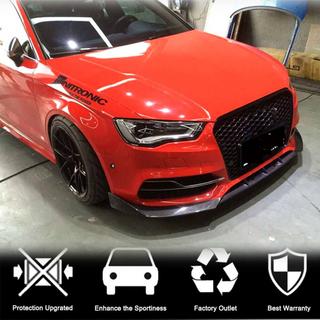 Накладка на передний бампер Lip V2 (для S-Line Sedan 2012-2016, Карбон) Audi A3 2012-2020 гг. фото 2