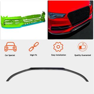 Накладка на передний бампер Lip V1 (для S-Line Sedan 2012-2016, Карбон) Audi A3 2012-2020 гг. фото 2