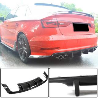 Диффузор заднего бампера V3 (для S-Line Sedan 2012-2016, Карбон) Audi A3 2012-2020 гг. фото 1