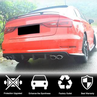 Диффузор заднего бампера V3 (для S-Line Sedan 2012-2016, Карбон) Audi A3 2012-2020 гг. фото 2