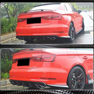 Диффузор заднего бампера V3 (для S-Line Sedan 2012-2016, Карбон) Audi A3 2012-2020 гг. фото 3