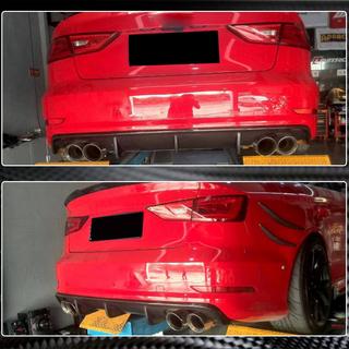 Диффузор заднего бампера V2 (для S-Line Sedan 2012-2016, карбон) Audi A3 2012-2020 гг. фото 4