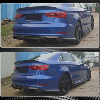 Накладки на задний бампер Flap (для S-Line Sedan 2012-2016, Карбон) Audi A3 2012-2020 гг. фото 4