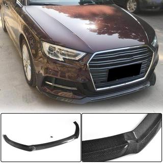 Передний Лип-спойлер V1 (для S-Line 2017-2020 HB, Карбон) Audi A3 2012-2020 гг. фото 1
