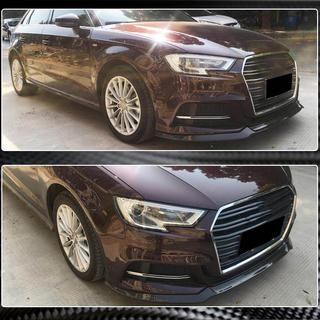 Передний Лип-спойлер V1 (для S-Line 2017-2020 HB, Карбон) Audi A3 2012-2020 гг. фото 3