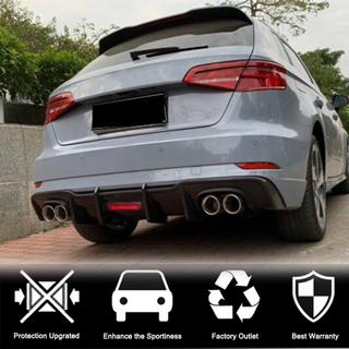 Диффузор заднего бампера V1 для S-Line HB 2017-2020, Карбон Audi A3 2012-2020 гг. фото 2