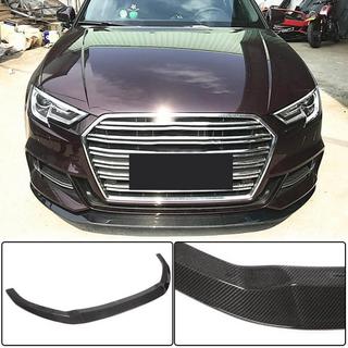 Накладка на передний бампер Lip V3 (для S-Line Sedan 2017-2020, Карбон) Audi A3 2012-2020 гг. фото 1