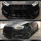 Audi A3 2012-2020 гг. Накладка на передний бампер Lip V1 (для S-Line 2017-2020 Sedan, Карбон) фото 7