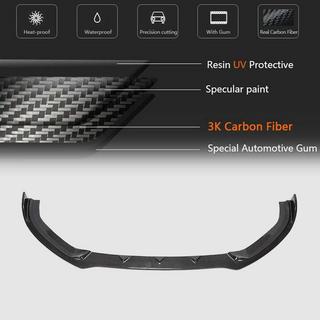 Накладка на передний бампер Lip V1 (для S-Line 2017-2020 Sedan, Карбон) Audi A3 2012-2020 гг. фото 3