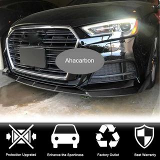 Накладка на передний бампер Lip V1 (для S-Line 2017-2020 Sedan, Карбон) Audi A3 2012-2020 гг. фото 4