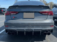 Audi A3 2012-2020 гг. Диффузор Заднего Бампера (FRP) фото 3