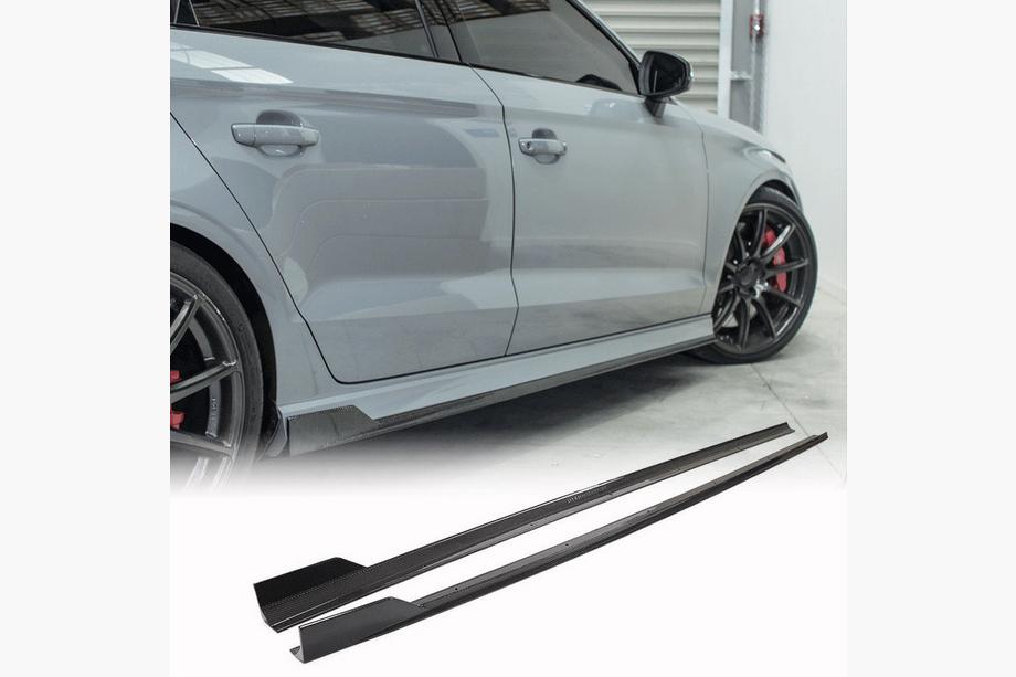 Audi A3 2012-2020 гг. Боковые пороги V1 (для S-Line Sedan, карбон) Image