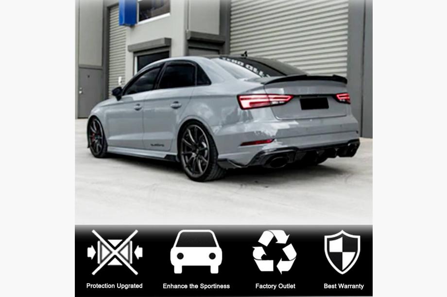 Audi A3 2012-2020 гг. Боковые пороги V1 (для S-Line Sedan, карбон) Фото 4