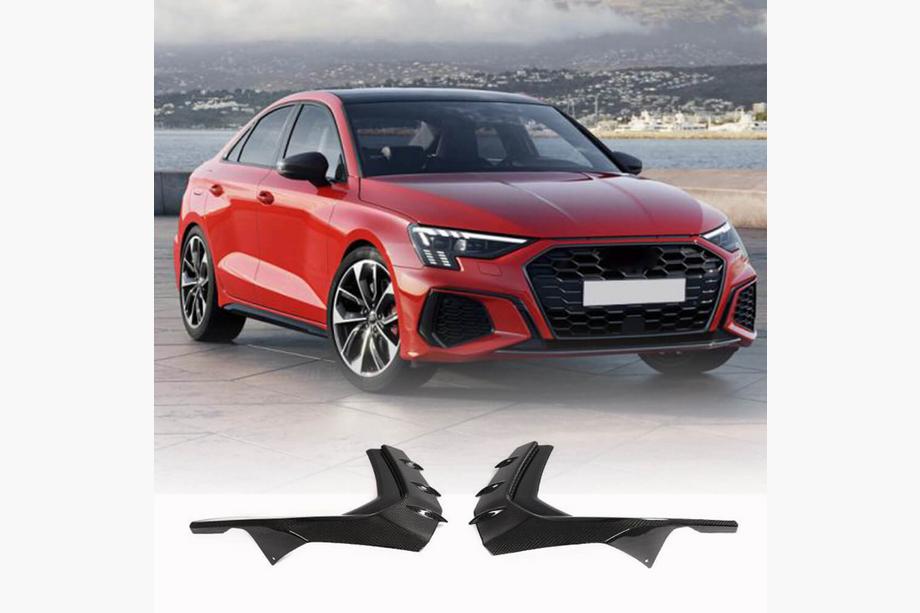 Audi A3 2020- гг. Накладки на передний бампер (для S-Line Sedan 2020-2023, Карбон) Image
