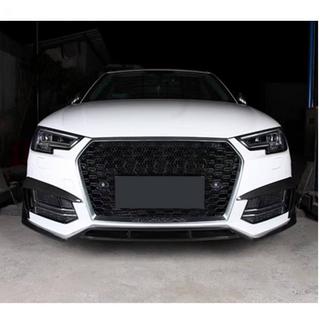 Накладка на передний бампер Lip V2 (для S-Line Sedan 2015-2019, Карбон) фото 1