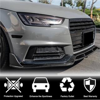 Накладка на передний бампер Lip V2 (для S-Line Sedan 2015-2019, Карбон) фото 3