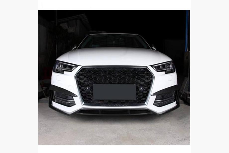 Audi A4 B9 2015-2024 гг. Накладка на передний бампер Lip V2 (для S-Line Sedan 2015-2019, Карбон) Image