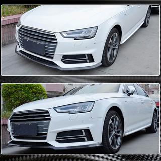 Накладка на передний бампер Lip V4 (для S-Line Sedan 2015-2019, Карбон) фото 3