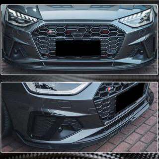 Накладка на передний бампер Lip V1 (для S-Line Sedan 2019-2024, Карбон) фото 4