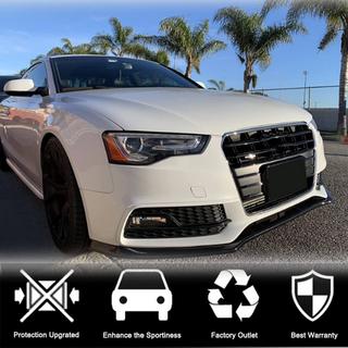Передняя губа бампера V1 для S-Line 2012-2015, Карбон Audi A5 2007-2015 гг. фото 2