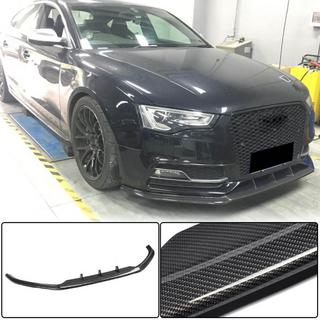 Накладка на передний бампер Lip V4 (для S-Line 2012-2015, Карбон) Audi A5 2007-2015 гг. фото 1