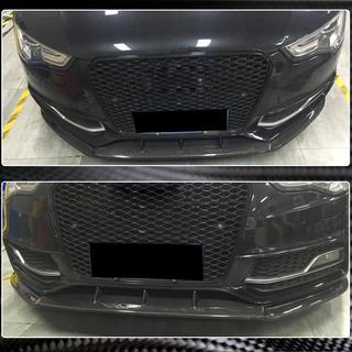 Накладка на передний бампер Lip V4 (для S-Line 2012-2015, Карбон) Audi A5 2007-2015 гг. фото 3