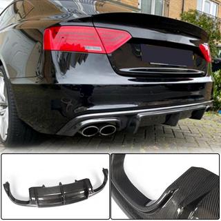 Диффузор заднего бампера V3 (для S-Line 2012-2015, Карбон) Audi A5 2007-2015 гг. фото 1