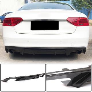 Диффузор заднего бампера V2 (для S-Line 2012-2015, Карбон) Audi A5 2007-2015 гг. фото 1