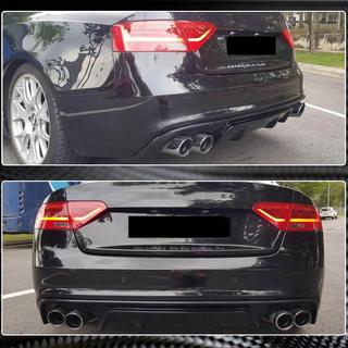 Диффузор заднего бампера V2 (для S-Line 2012-2015, Карбон) Audi A5 2007-2015 гг. фото 4