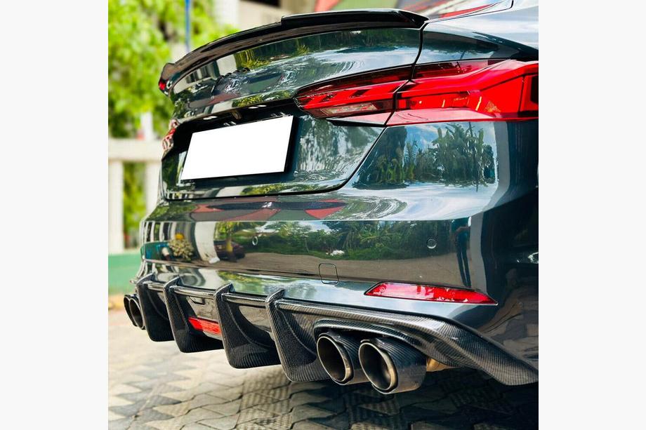 Audi A5 2016-2025 гг. Диффузор заднего бампера V1 (для S-Line 2016-2020, Карбон) Фото 3