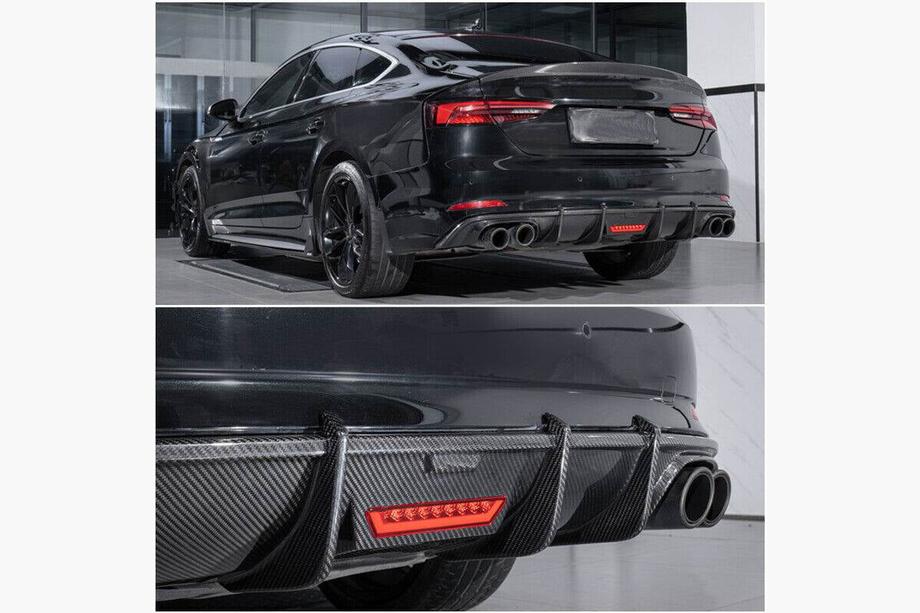 Audi A5 2016-2025 гг. Диффузор заднего бампера V1 (для S-Line 2016-2020, Карбон) Фото 5