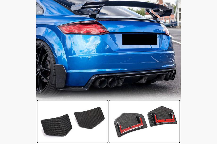 Audi TT 2014-2023 гг. Накладки Flap на задний бампер (для S-line/TTS/TTRS, 2014-2019, Карбон) Image