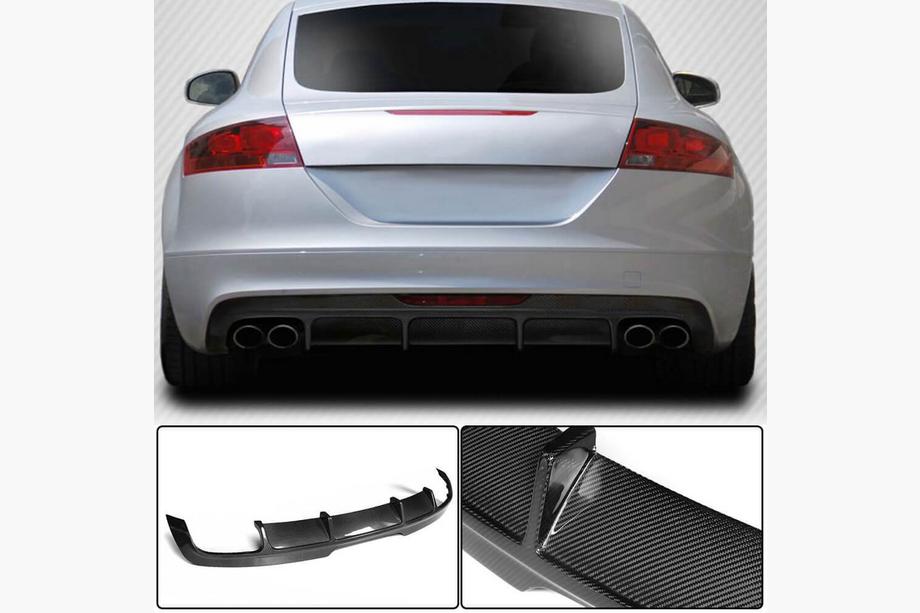 Audi TT 2006-2014 гг. Диффузор Заднего Бампера (Карбон) Image