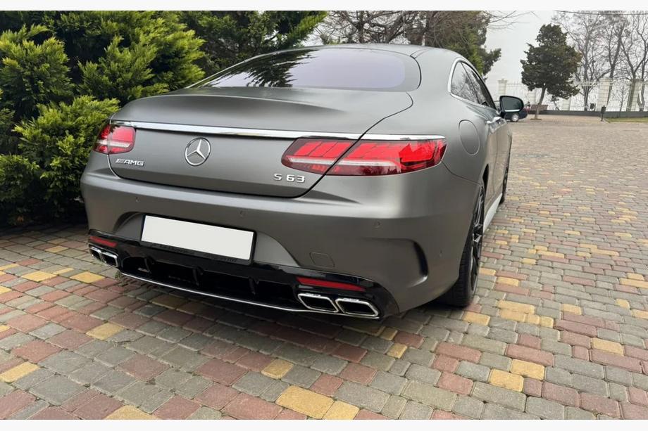 Mercedes S-class C217 Coupe 2014-2020 гг. Задний диффузор с насадками Silver (2018-2020) Фото 1