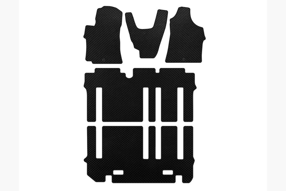 Hyundai H300, H1, Starex 2008-2020 гг. Коврики EVA (Полный комплект, Черные) Image