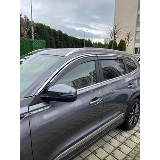 Ветровики с хромированной молдингом (4 шт., Sunplex Steinless) Chery Tiggo 8 2017- гг.