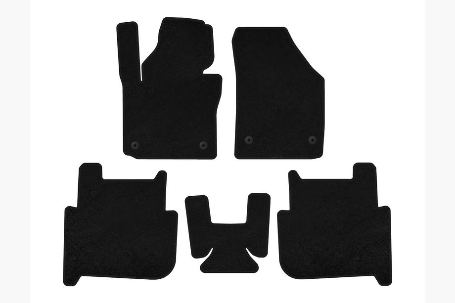 Volkswagen Touran 2003-2010 гг. Текстильные коврики Premium (2 ряда, 2006-2010, 7-местный, Черный) Фото 1