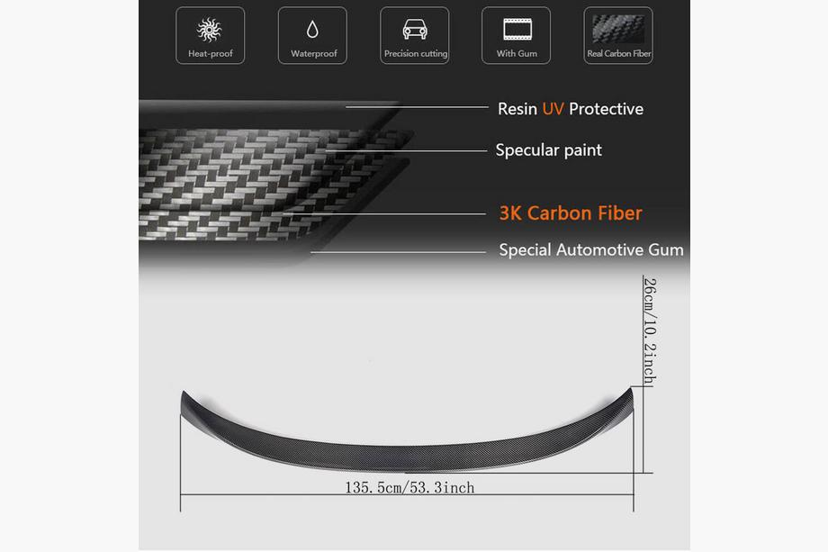 BMW X6 F16 2014-2019 гг. Спойлер крышки багажника Carbon V3 Фото 5
