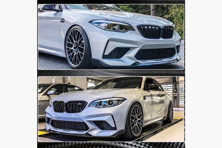 BMW 2 серия F22/F23 2014-2021 гг. Передний спойлер Lip V2 для F87 M2 Competition, Карбон Фото 2
