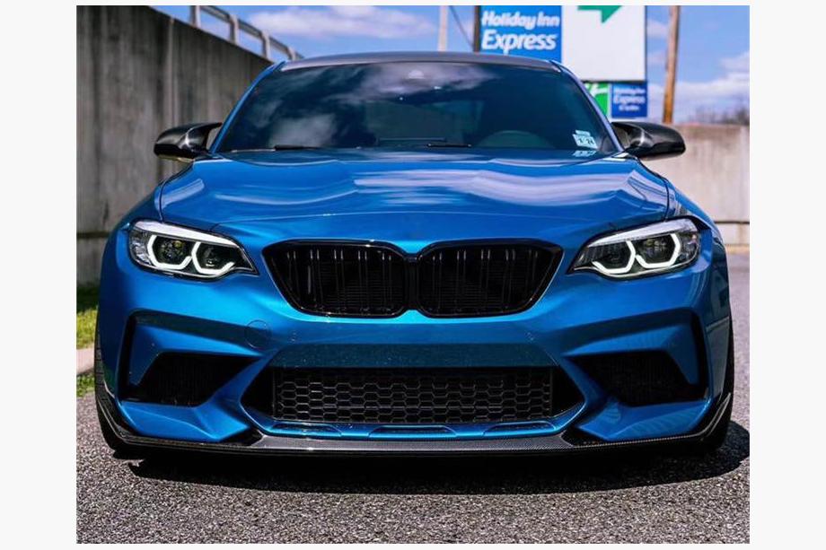BMW 2 серия F22/F23 2014-2021 гг. Передний спойлер Lip V2 для F87 M2 Competition, Карбон Фото 5
