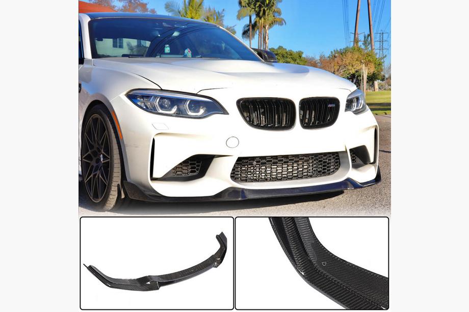 BMW 2 серия F22/F23 2014-2021 гг. Передний бампер Лип V4 для F87 M2, карбон Image