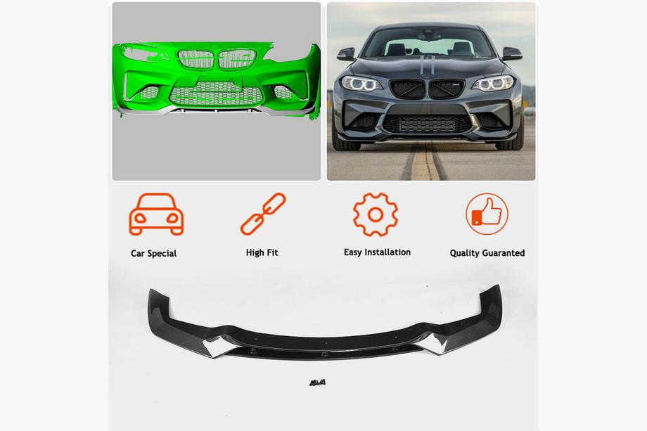 BMW 2 серия F22/F23 2014-2021 гг. Передняя накладка на бампер Carbon V6 (для F87) Фото 3
