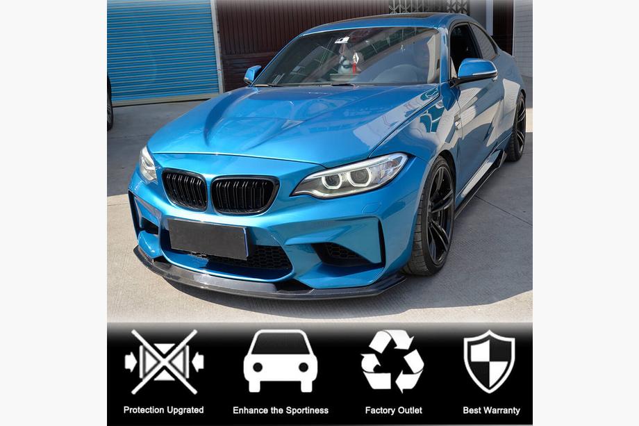 BMW 2 серия F22/F23 2014-2021 гг. Передний лип-спойлер V1 для F87 M2, карбон Фото 2