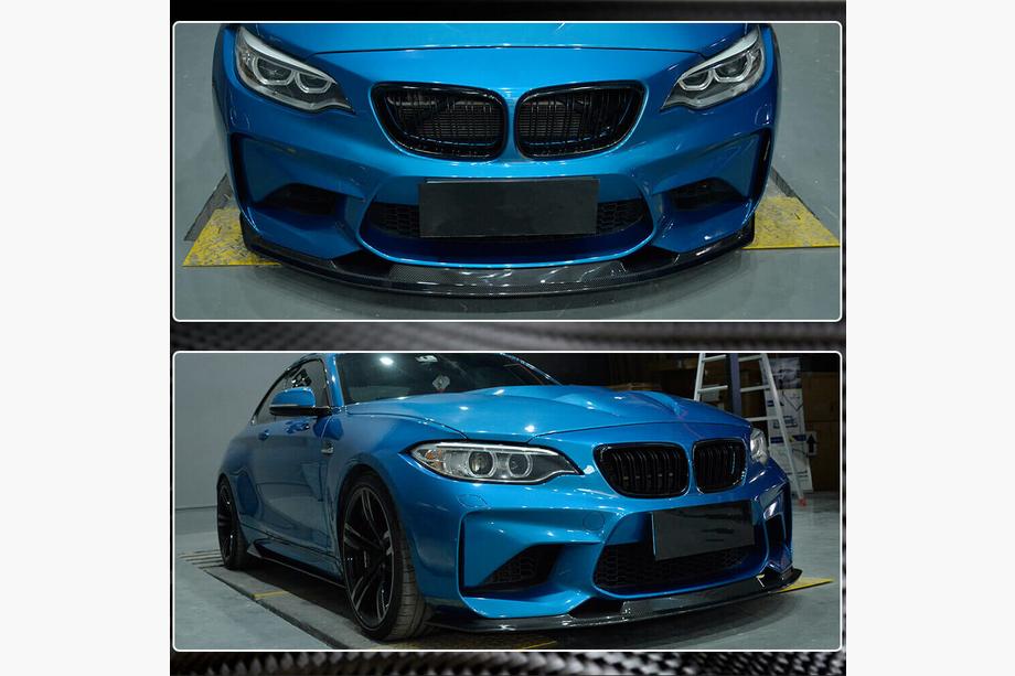 BMW 2 серия F22/F23 2014-2021 гг. Передний лип-спойлер V1 для F87 M2, карбон Фото 4