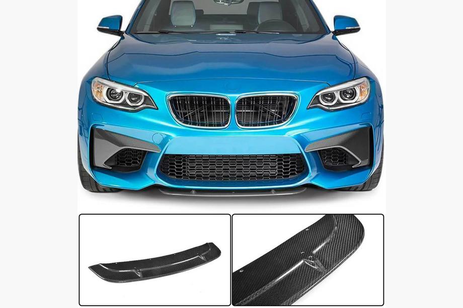 BMW 2 серия F22/F23 2014-2021 гг. Передний бампер Лип V7 (для F87 M2/M2C, Карбон) Image