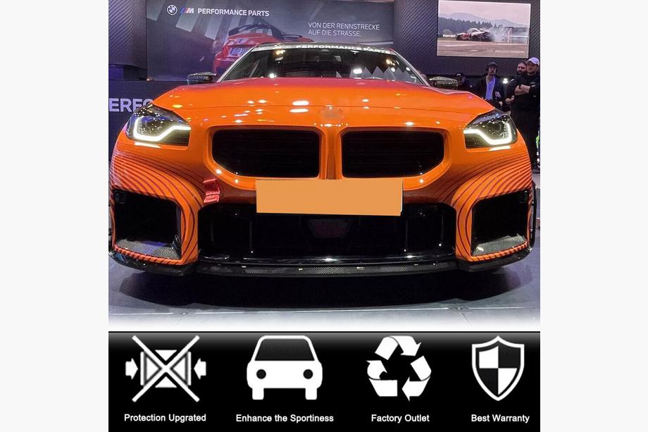 BMW 2 серия G42 2021- гг. Передняя губа бампера Carbon V2 (для G87) Фото 8