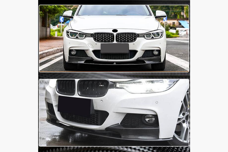 BMW 3 серия F30/F31 2012-2019 гг. Передний бампер Лип MP-Style для F30 M-Sport, Карбон Фото 4